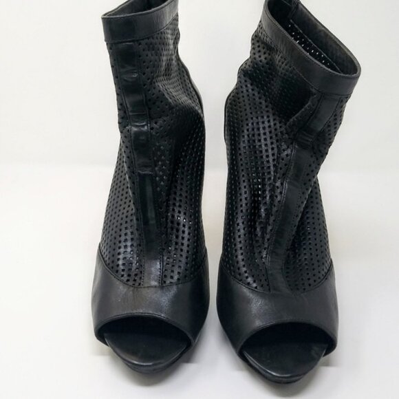 BCBG Shoes - BCBG Black Open-Toed Heeled Ankle Boots Sz 9